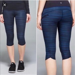 Lululemon Striped Zipper-Pocket Cropped Leggings